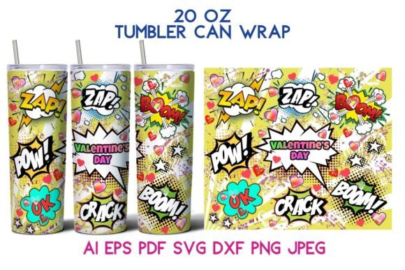 20 Oz Tumbler Valentines Day Comic SVG Review