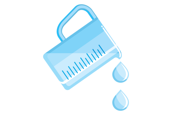 A Blue Measuring Cup with a Handle