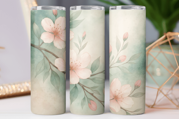 Cherry Blossom Floral Tumbler Wrap PNG Review