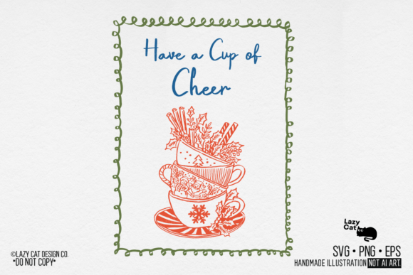 Christmas Cup Frame SVG for Embroidery Projects