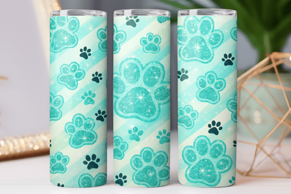 Dog Paw Tumbler Wrap 20oz Design PNG Review