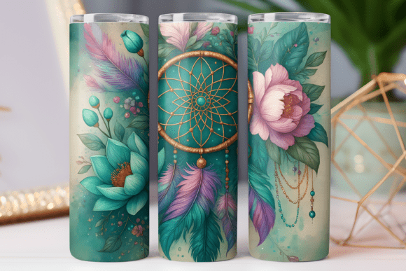 Dreamcatcher Floral Tumbler Wrap Art Png Review