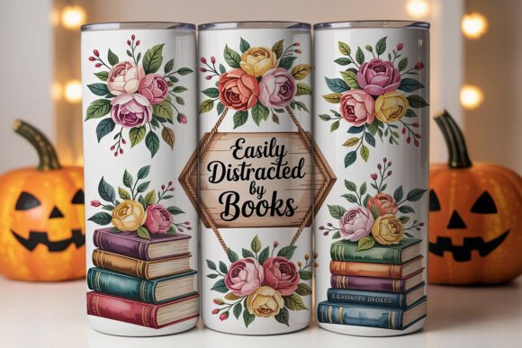 Easily Distracted by Books Tumbler Wrap