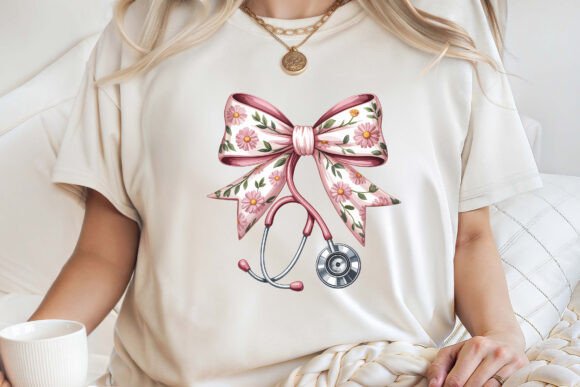 Floral Watercolor Stethoscope Nurse PNG Review