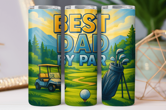 Golf Father Tumbler Wrap 20oz Skinny PNG Review