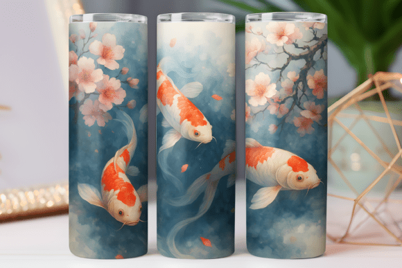 Japan Koi Fish Tumbler Design Png Wrap Review