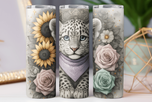 Lion Floral Tumbler Wrap Design Review