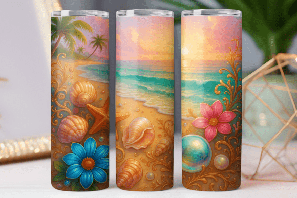 Summer Beach Tumbler Wrap Design Review