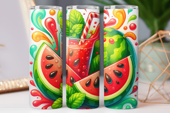 Watermelon Tumbler Wrap 20oz Art Photo Review