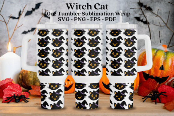 Witch Cat Halloween 40oz Tumbler Wrap Review